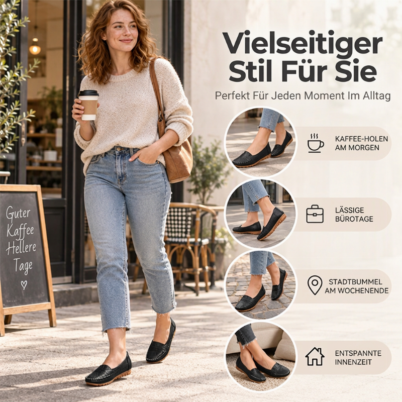Atmungsaktive Slipper-Flachschuhe für Damen