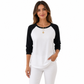 Damen Lockeres Casual Rundhals Langarm T-Shirt Farbblock Pullover Oberteil