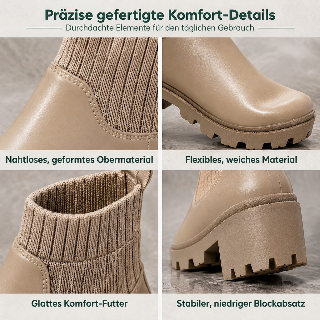 Lässige Stiefel mit niedrigem Absatz für Damen