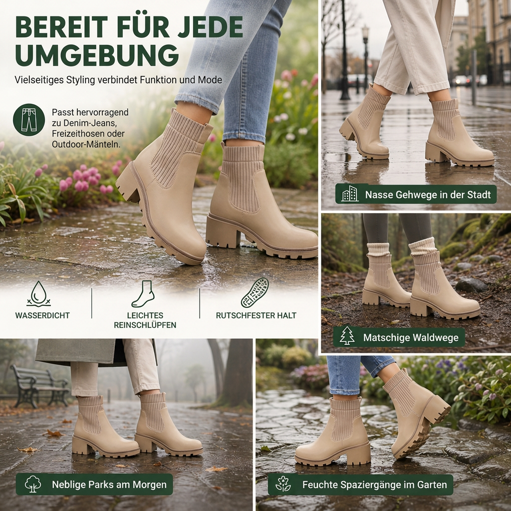 Lässige Stiefel mit niedrigem Absatz für Damen