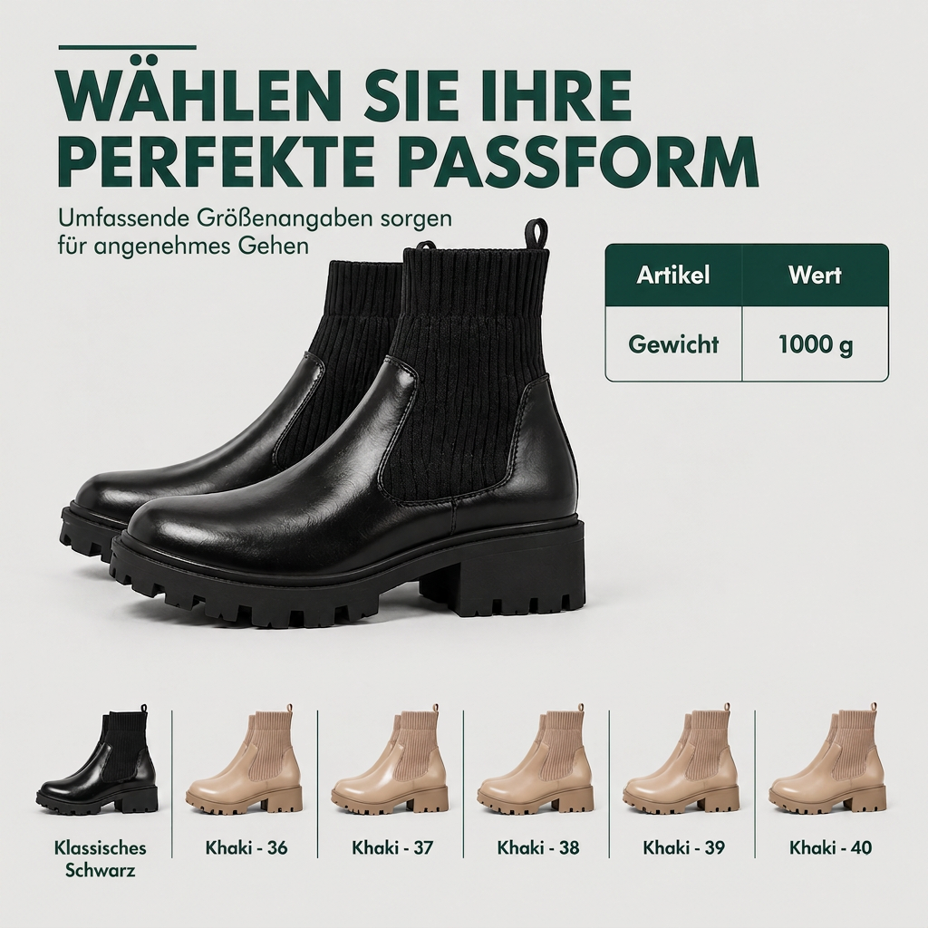 Lässige Stiefel mit niedrigem Absatz für Damen