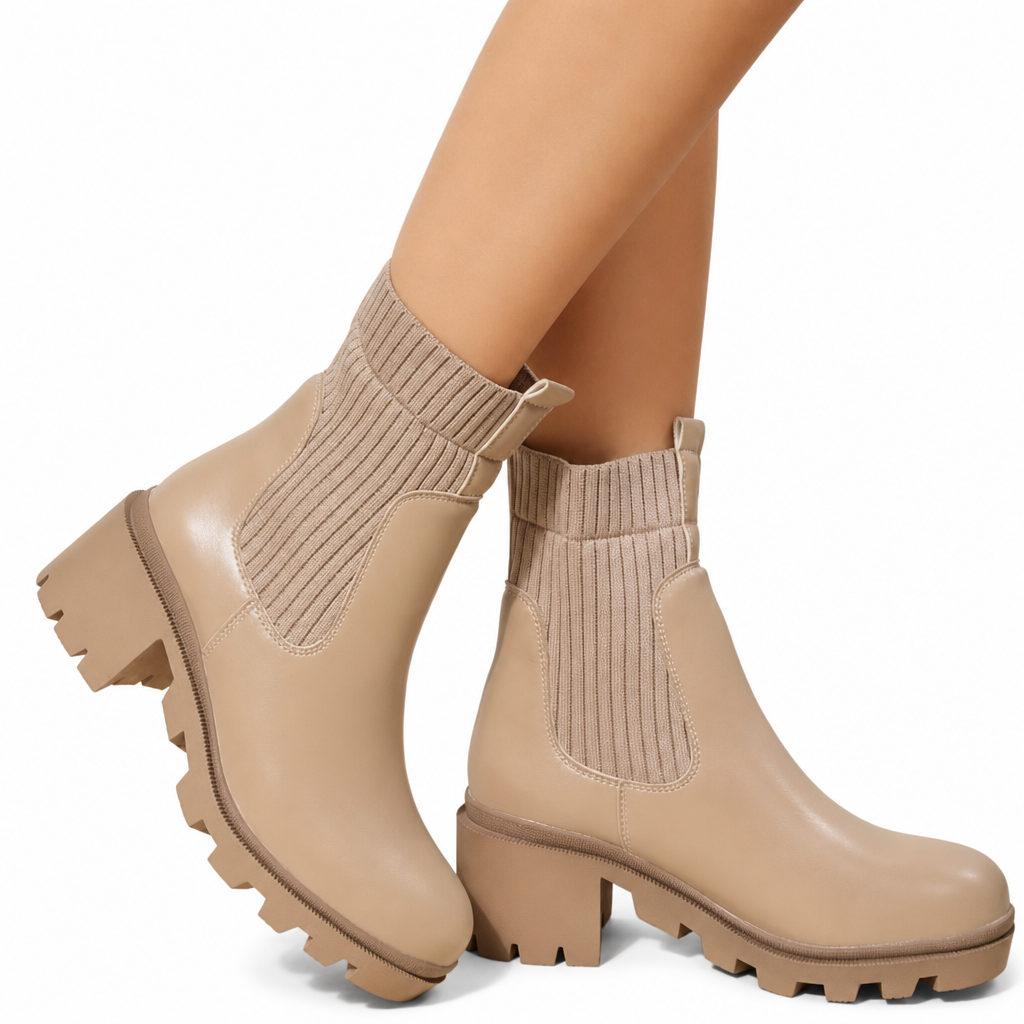 Lässige Stiefel mit niedrigem Absatz für Damen