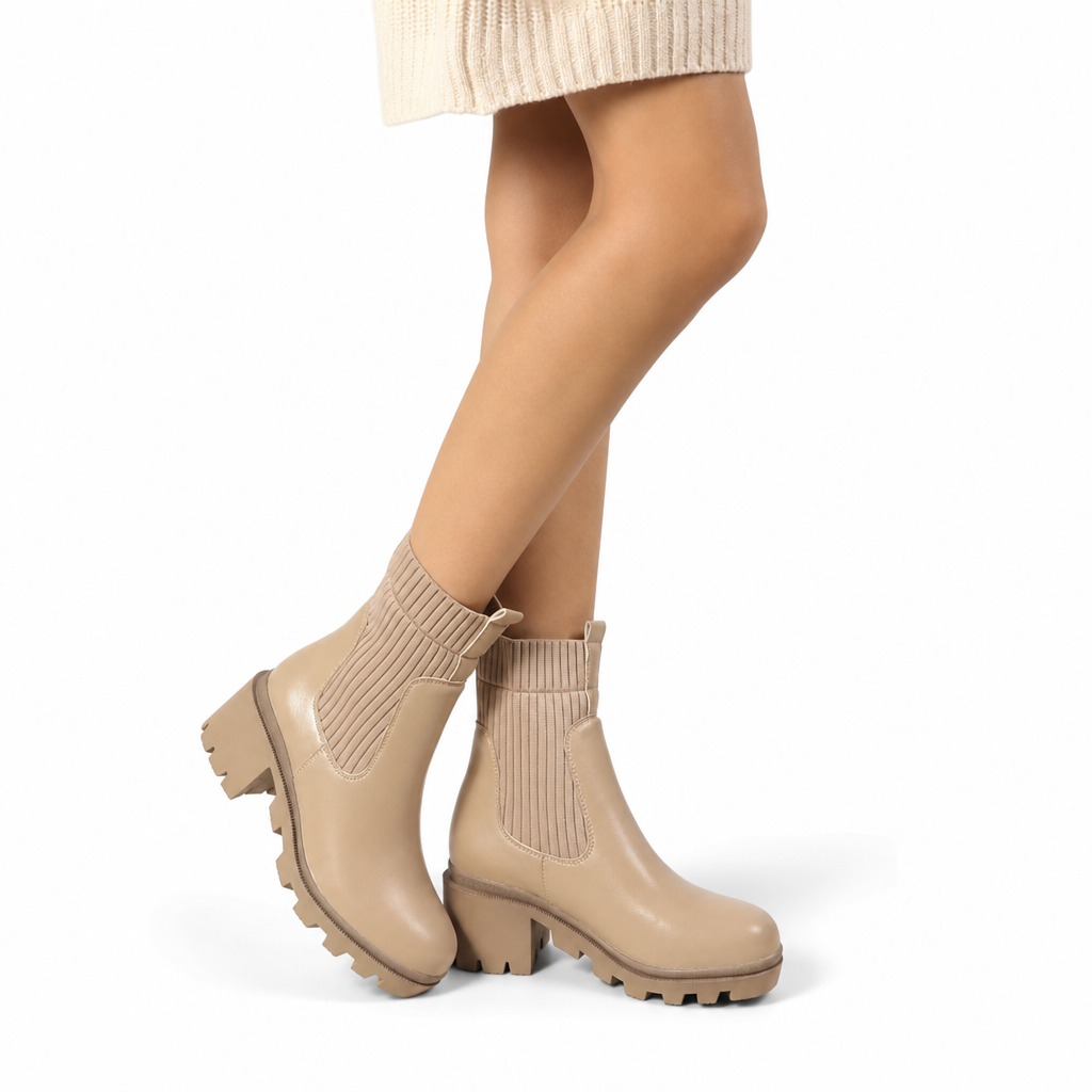 Lässige Stiefel mit niedrigem Absatz für Damen