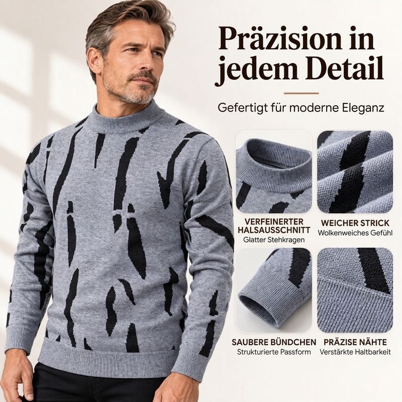 Lässiger Herren-Rollkragenpullover mit taillierter Passform – bequem & vielseitig