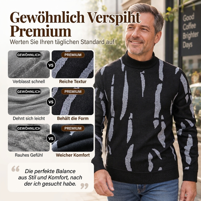 Lässiger Herren-Rollkragenpullover mit taillierter Passform – bequem & vielseitig