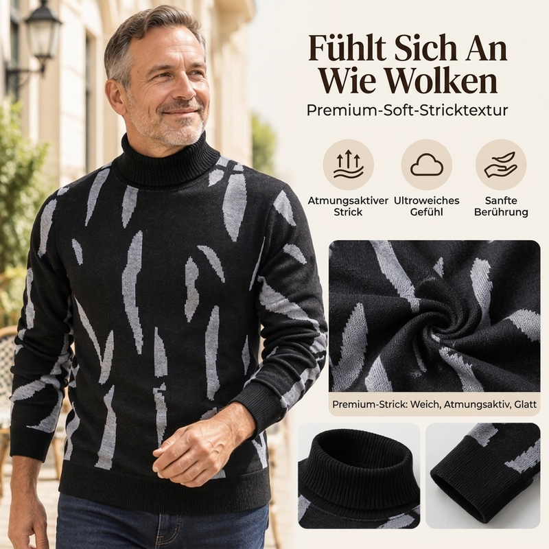 Lässiger Herren-Rollkragenpullover mit taillierter Passform – bequem & vielseitig