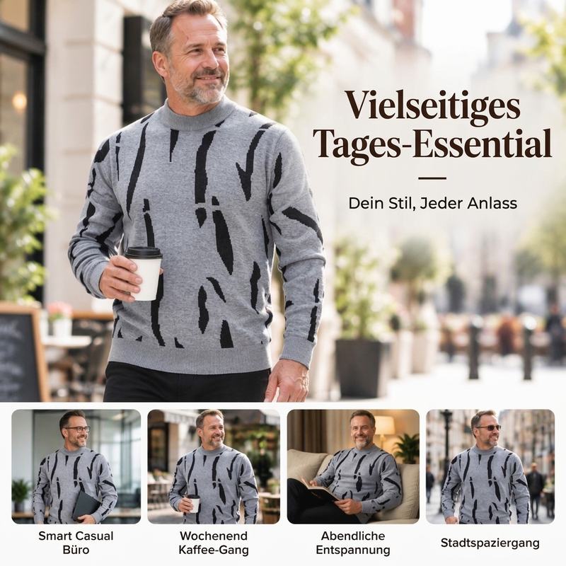 Lässiger Herren-Rollkragenpullover mit taillierter Passform – bequem & vielseitig
