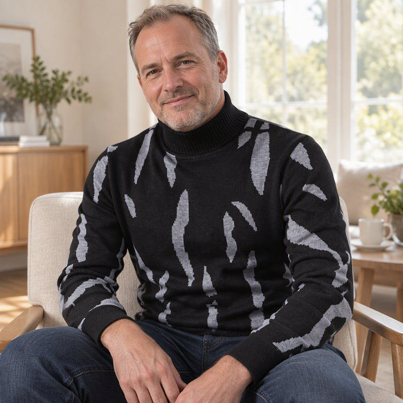 Lässiger Herren-Rollkragenpullover mit taillierter Passform – bequem & vielseitig