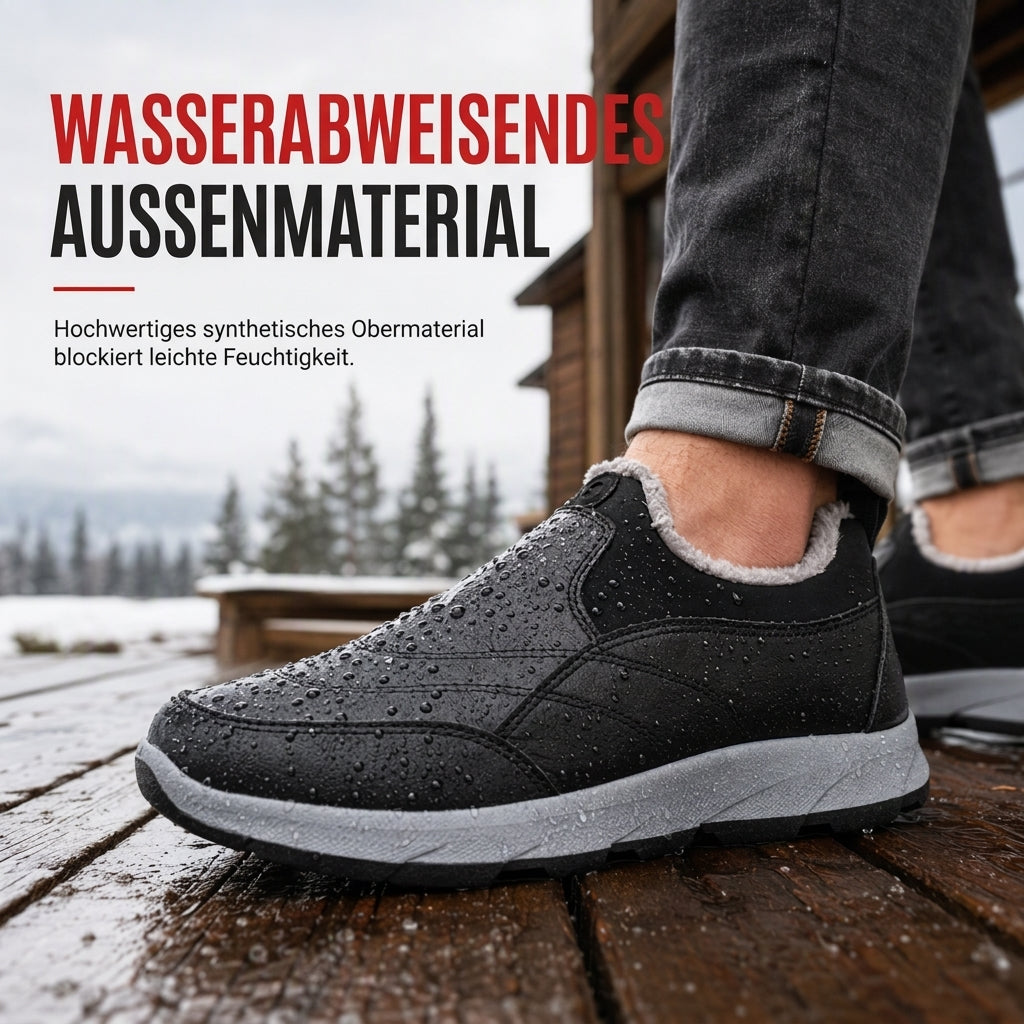 👞 Herren gefütterte wasserdichte Slip, keine nassen und kalten Füße – Rutschfest, weiche Sohle & warm für den Winter ✨