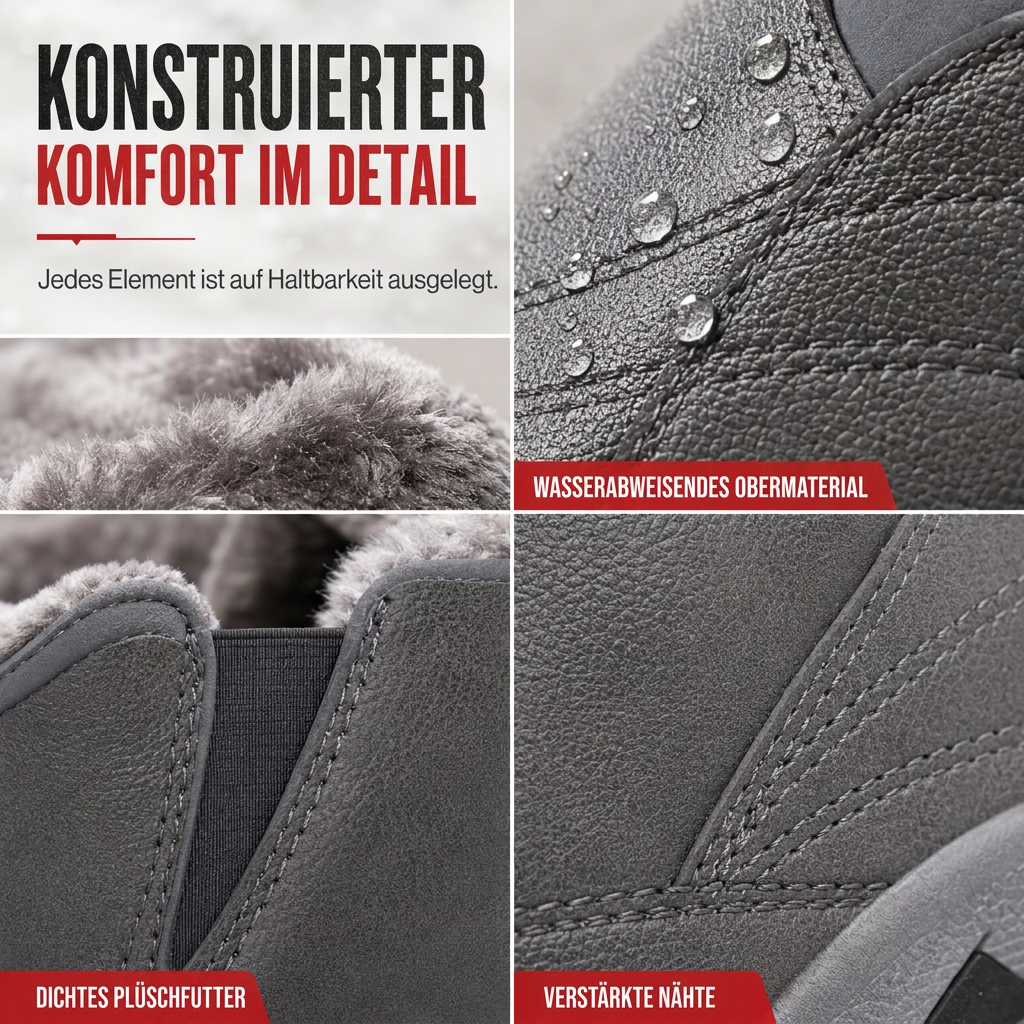 👞 Herren gefütterte wasserdichte Slip, keine nassen und kalten Füße – Rutschfest, weiche Sohle & warm für den Winter ✨