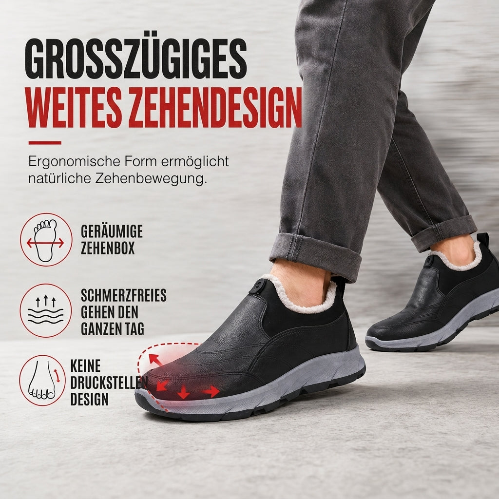 👞 Herren gefütterte wasserdichte Slip, keine nassen und kalten Füße – Rutschfest, weiche Sohle & warm für den Winter ✨