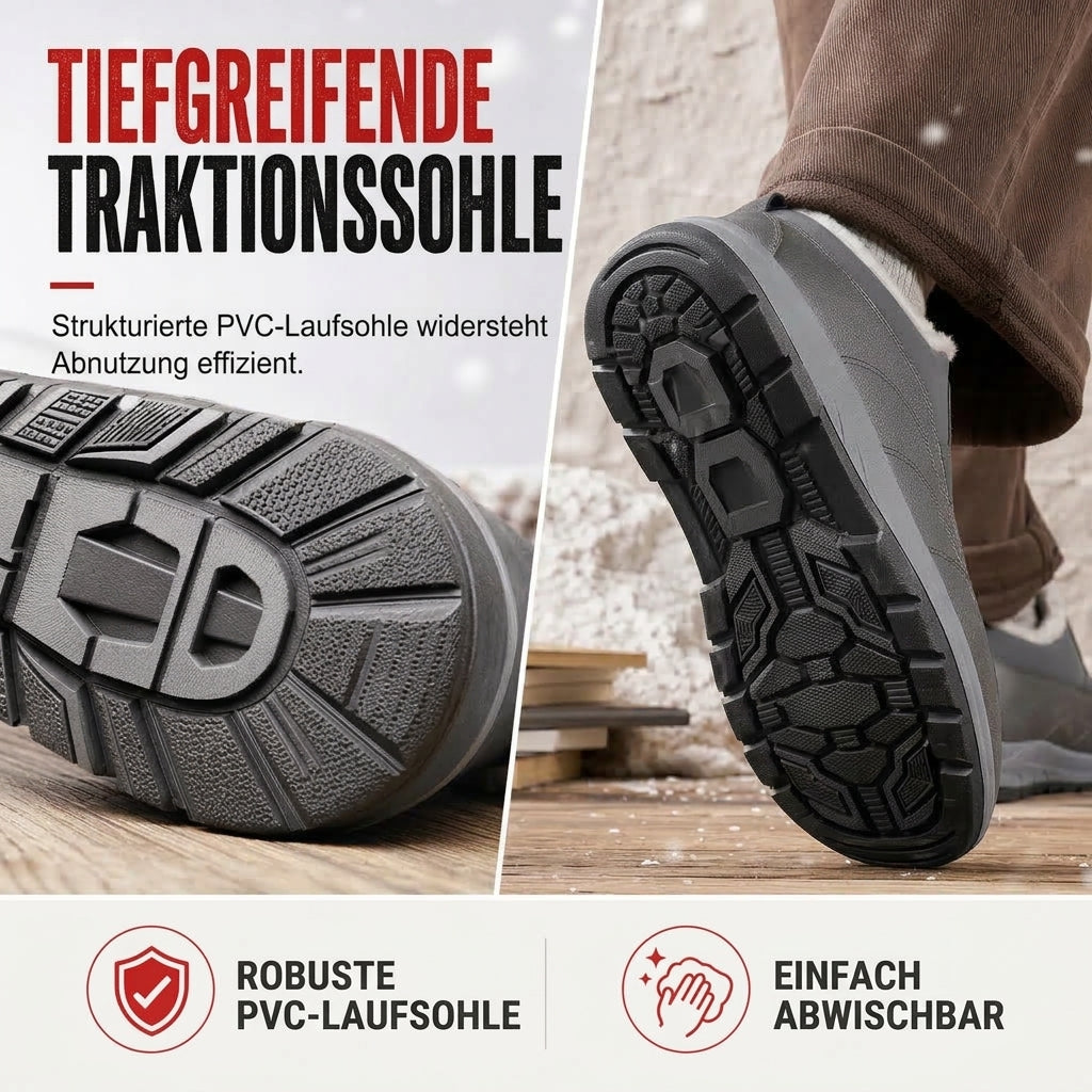 👞 Herren gefütterte wasserdichte Slip, keine nassen und kalten Füße – Rutschfest, weiche Sohle & warm für den Winter ✨