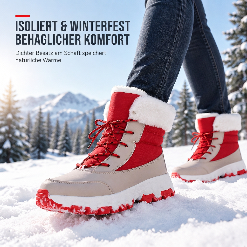 Damen Winter-Schneestiefel, verdickte Mittelschaft-Stiefel für Outdoor-Reisen, in Übergröße