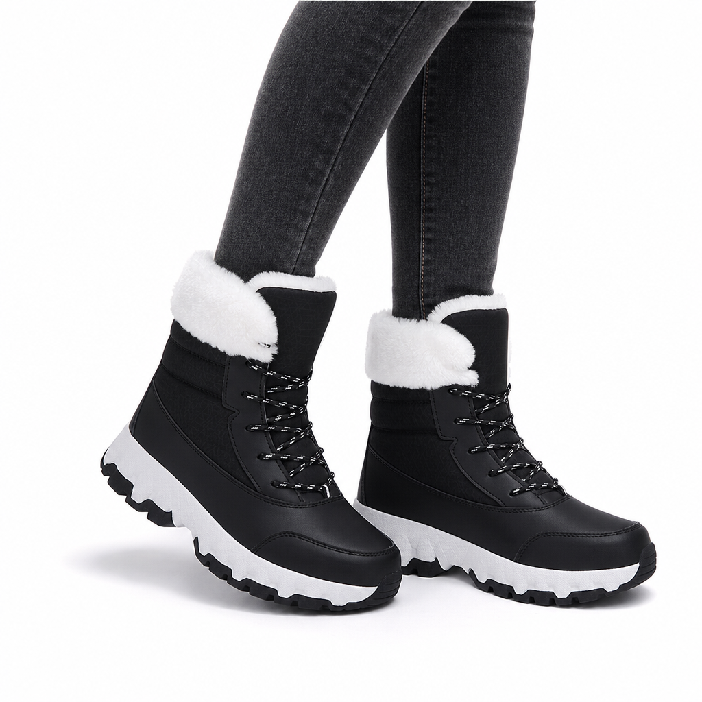 Damen Winter-Schneestiefel, verdickte Mittelschaft-Stiefel für Outdoor-Reisen, in Übergröße
