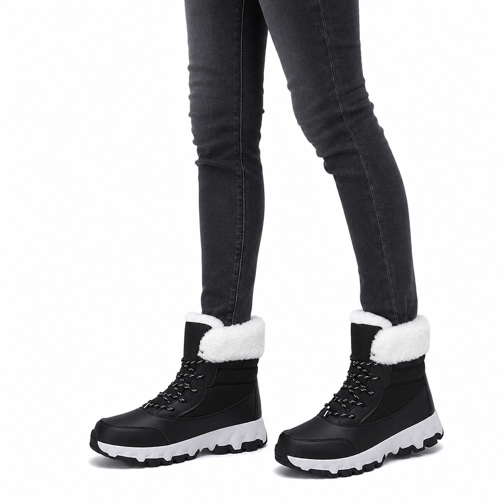 Damen Winter-Schneestiefel, verdickte Mittelschaft-Stiefel für Outdoor-Reisen, in Übergröße