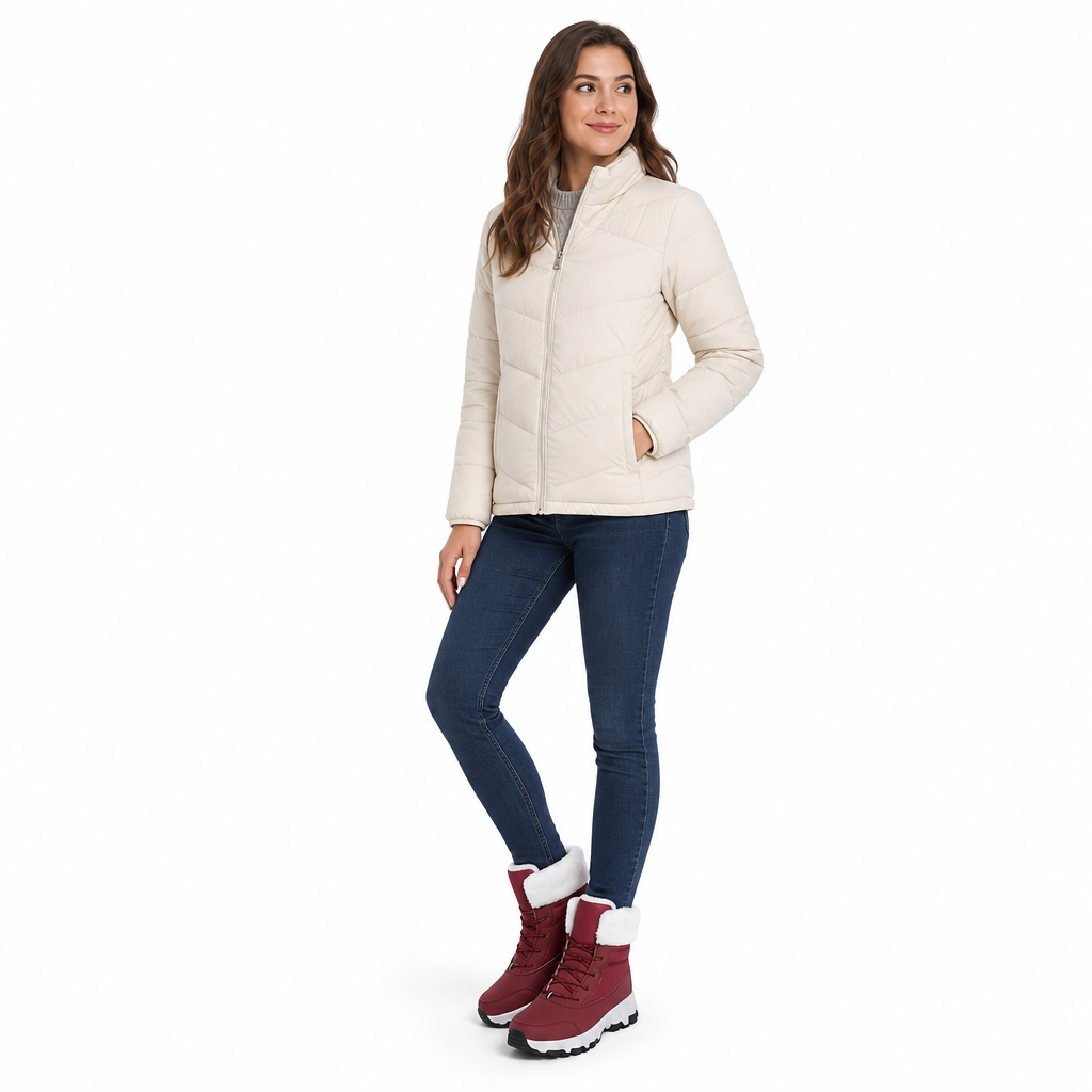 Damen Winter-Schneestiefel, verdickte Mittelschaft-Stiefel für Outdoor-Reisen, in Übergröße