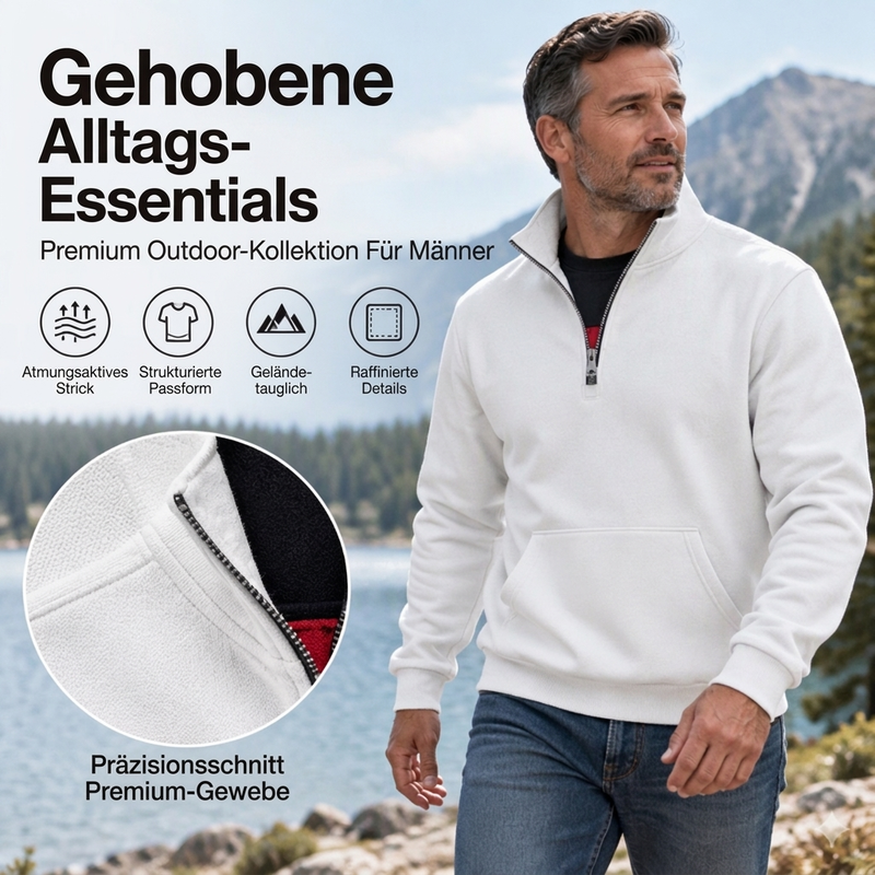 🥳 🥳 Warmes Halbzip-Sweatshirt für Herren