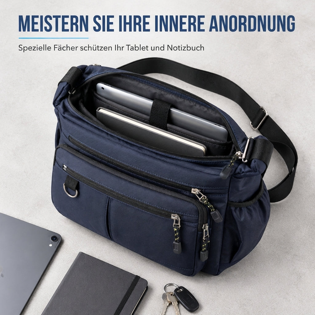 🔥🔥 Herren Umhängetasche mit großem Fassungsvermögen, langlebige Business Casual Schultertasche mit mehreren Taschen