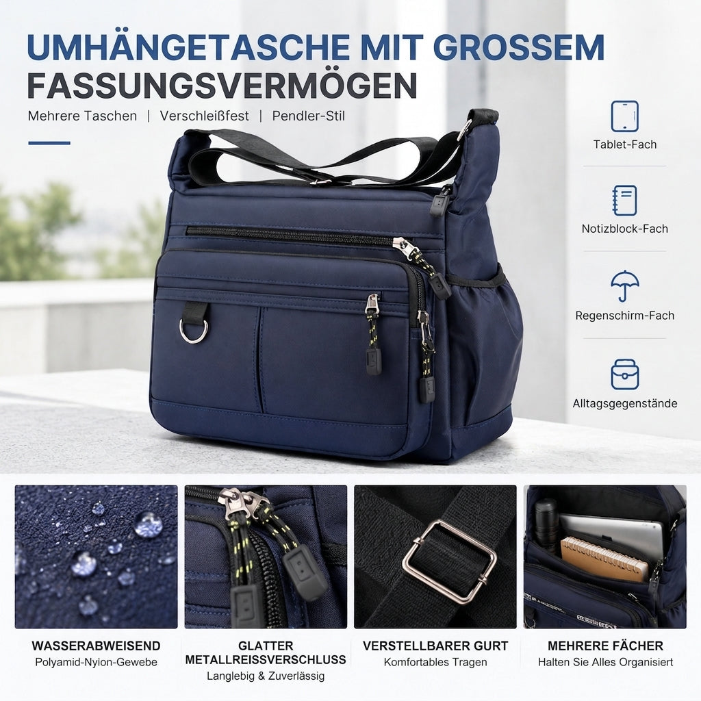 🔥🔥 Herren Umhängetasche mit großem Fassungsvermögen, langlebige Business Casual Schultertasche mit mehreren Taschen