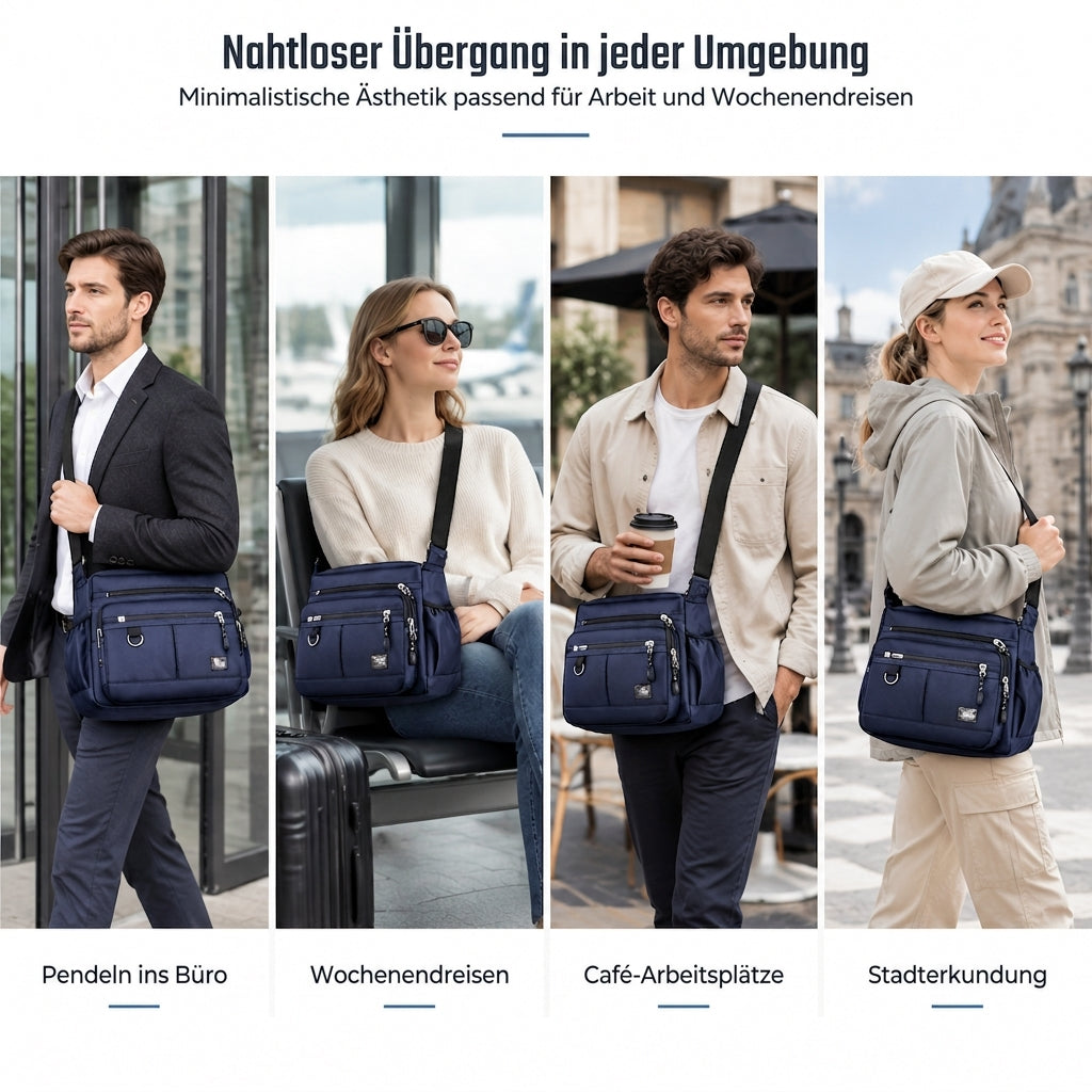 🔥🔥 Herren Umhängetasche mit großem Fassungsvermögen, langlebige Business Casual Schultertasche mit mehreren Taschen