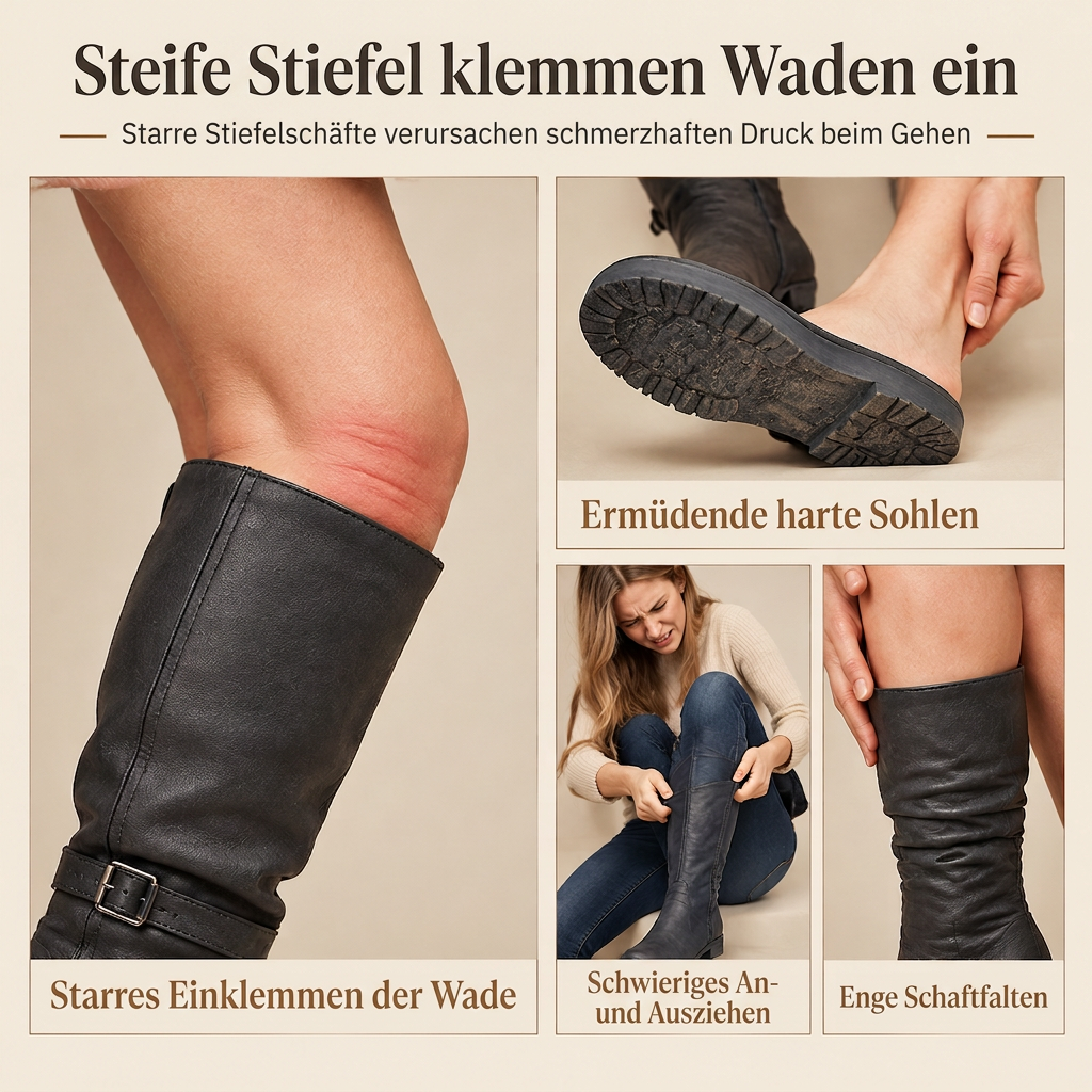 Damen Retro Wildleder Slouchy Kniestiefel Bequeme Flache Doppelschnalle Stiefel