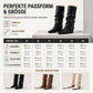 Damen Kniehochstiefel aus weichem Leder mit spitzer Zehenpartie, lässiger Passform und klotzigem Blockabsatz