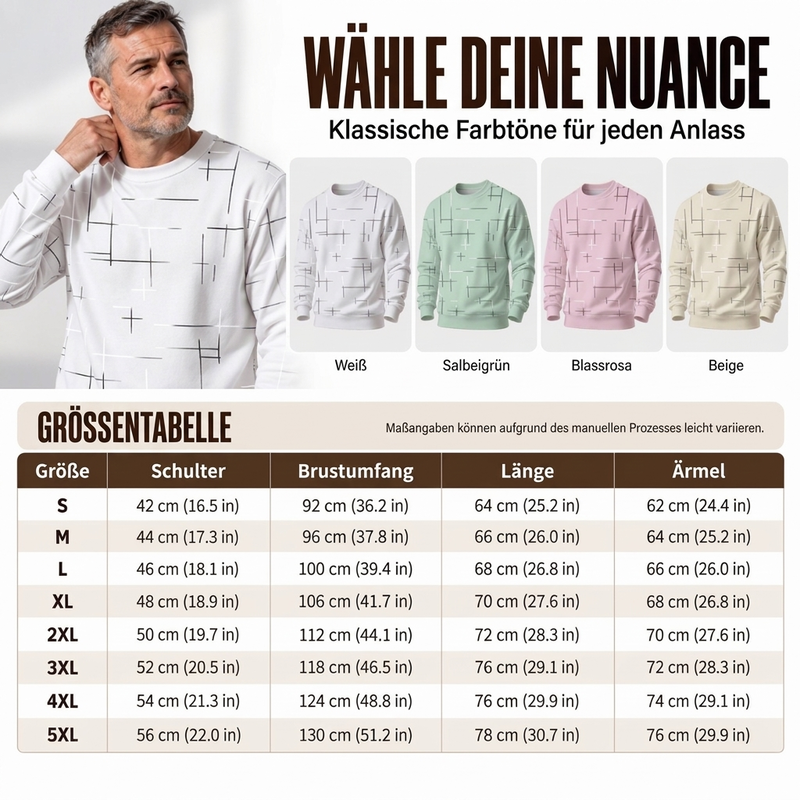 📢🎉🛍️✨Freizeit Sweatshirt mit Rundhalsausschnitt und Linienmuster für Herren