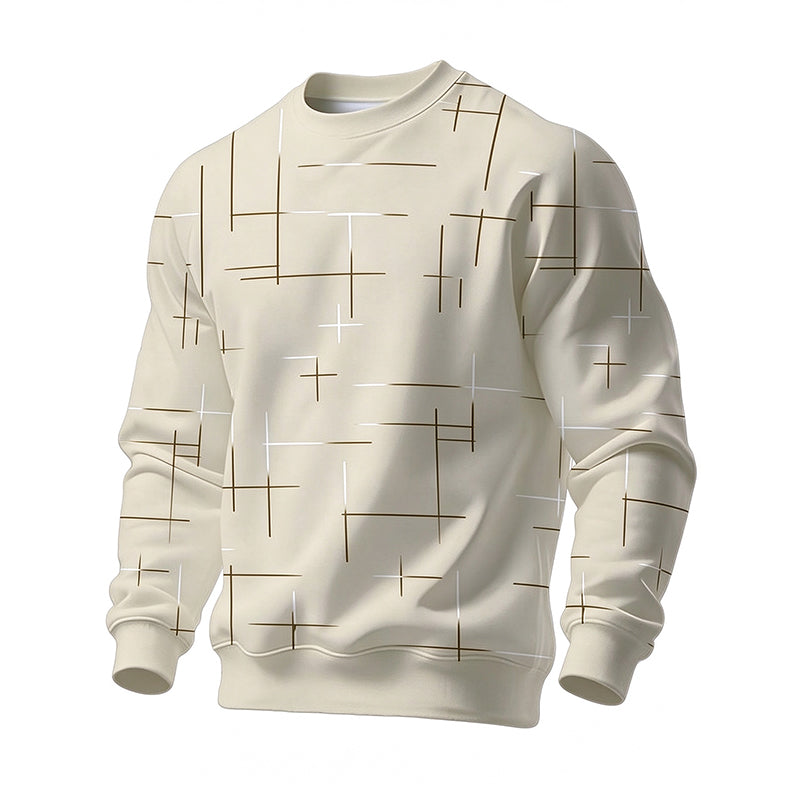 📢🎉🛍️✨Freizeit Sweatshirt mit Rundhalsausschnitt und Linienmuster für Herren