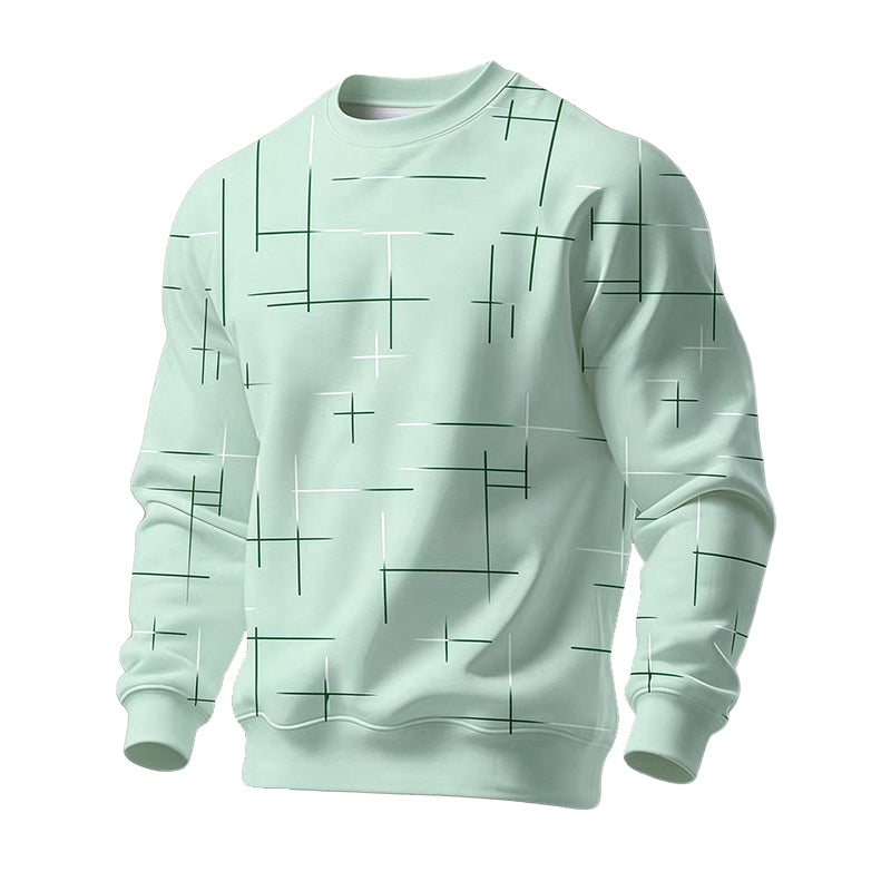 📢🎉🛍️✨Freizeit Sweatshirt mit Rundhalsausschnitt und Linienmuster für Herren