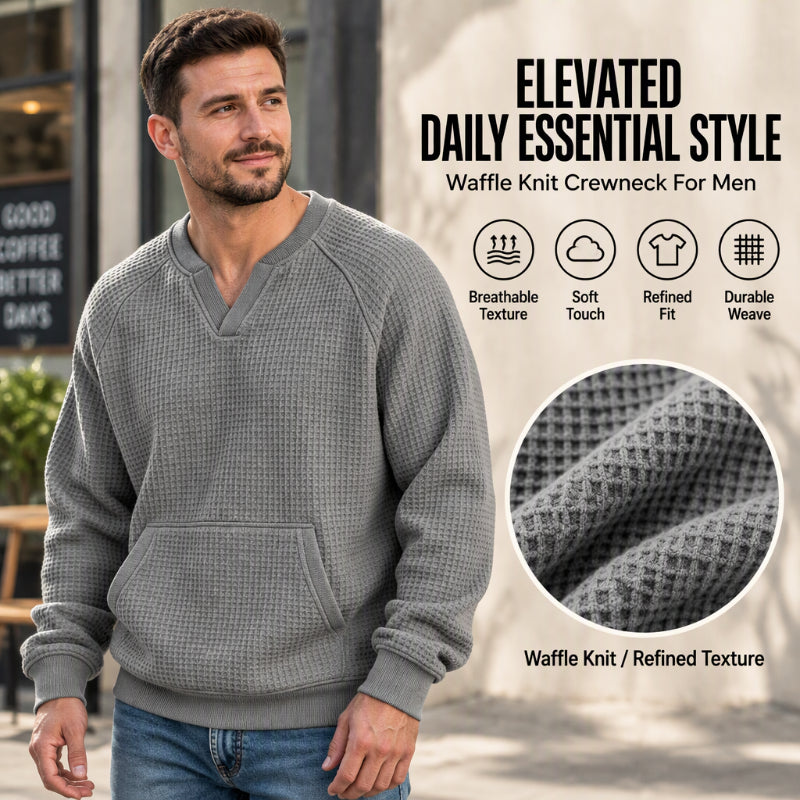 Lässiges Waffelstrick-Sweatshirt für Herren