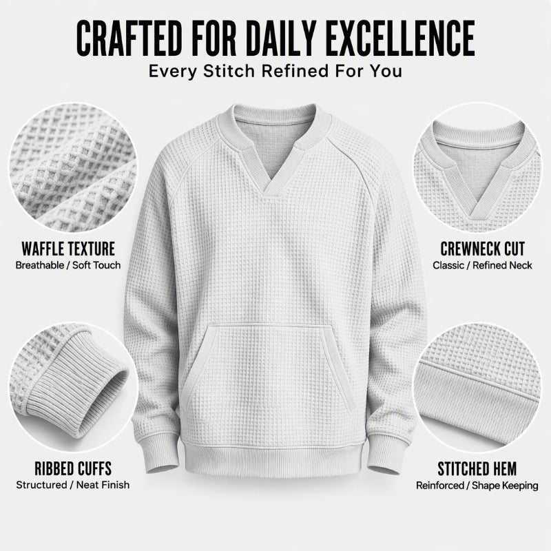 Lässiges Waffelstrick-Sweatshirt für Herren