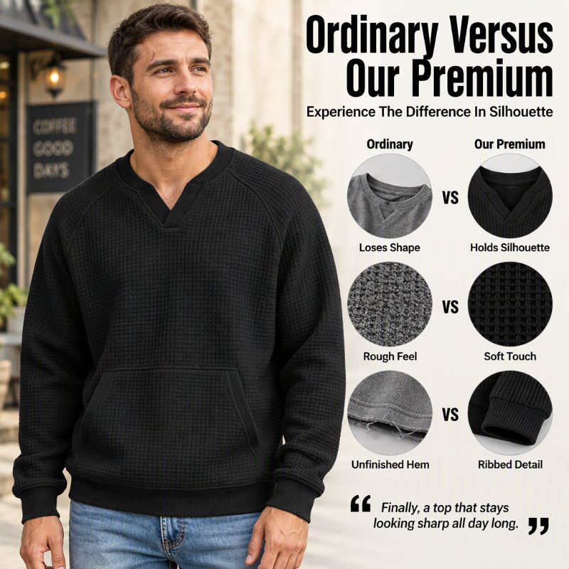 Lässiges Waffelstrick-Sweatshirt für Herren