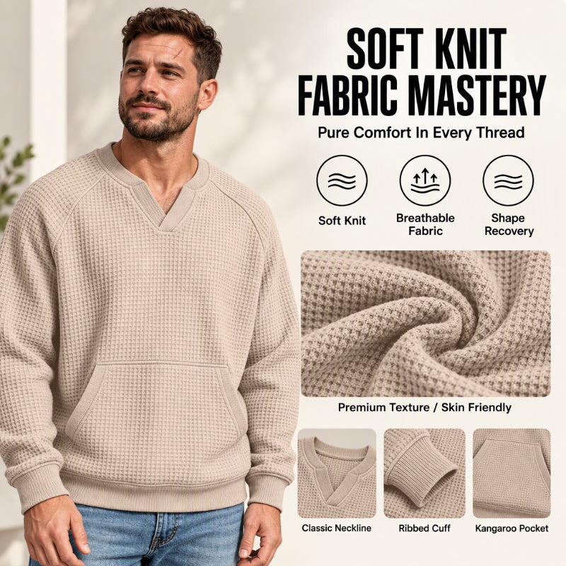 Lässiges Waffelstrick-Sweatshirt für Herren