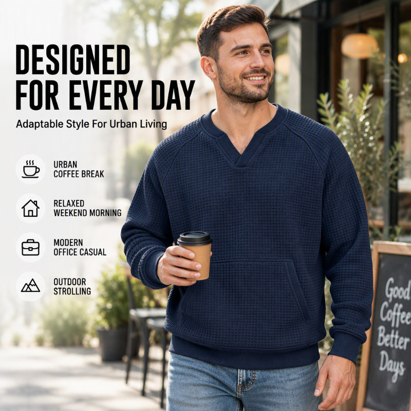 Lässiges Waffelstrick-Sweatshirt für Herren
