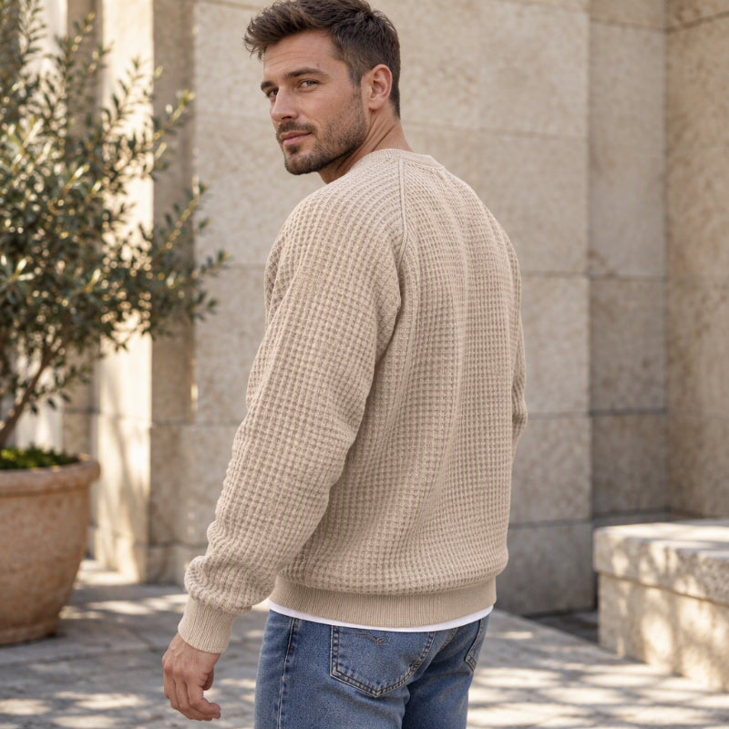 Lässiges Waffelstrick-Sweatshirt für Herren