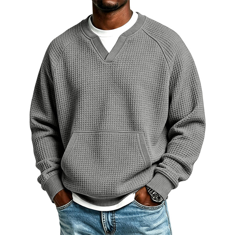 Lässiges Waffelstrick-Sweatshirt für Herren