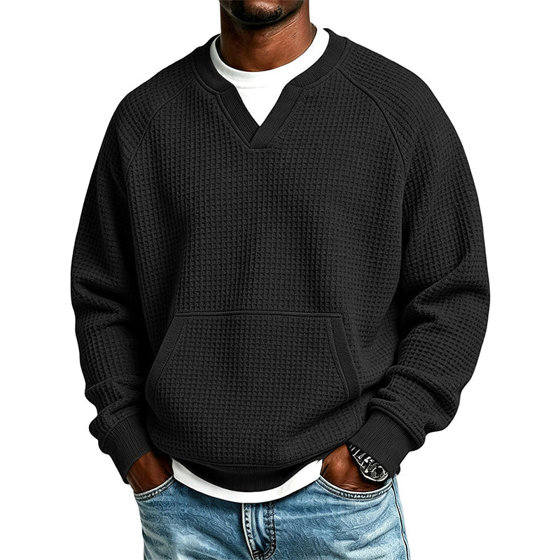 Lässiges Waffelstrick-Sweatshirt für Herren