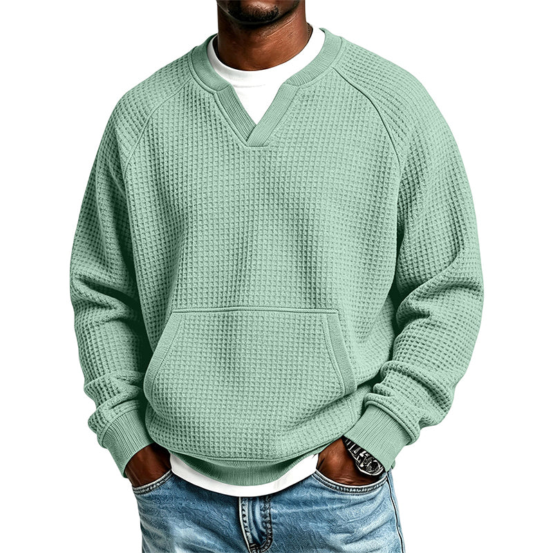 Lässiges Waffelstrick-Sweatshirt für Herren