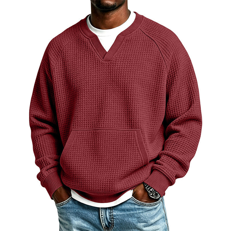 Lässiges Waffelstrick-Sweatshirt für Herren