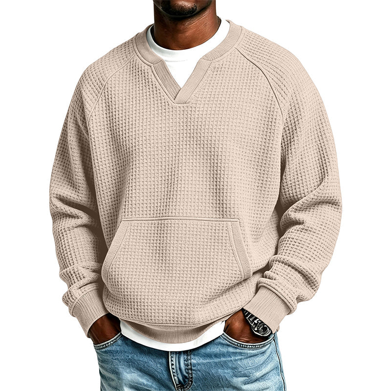 Lässiges Waffelstrick-Sweatshirt für Herren