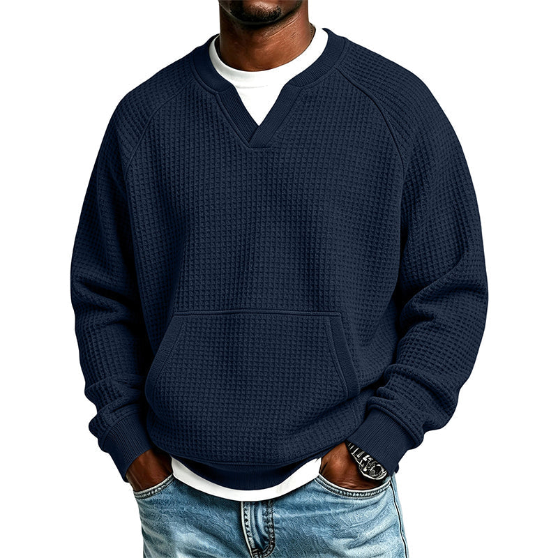 Lässiges Waffelstrick-Sweatshirt für Herren