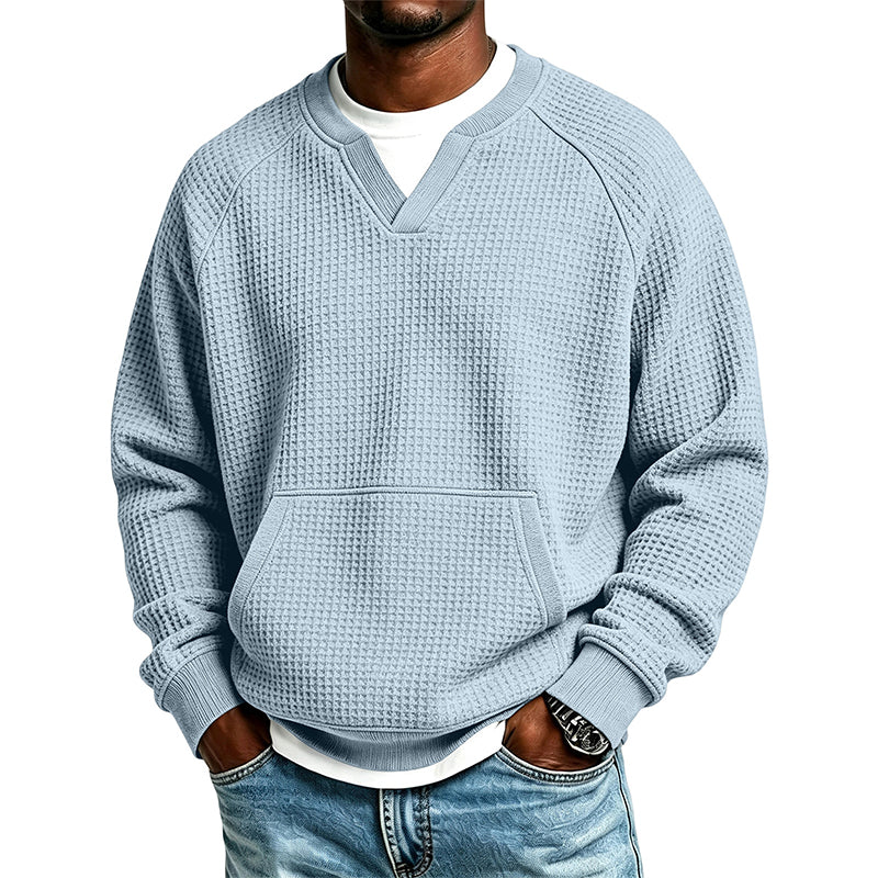 Lässiges Waffelstrick-Sweatshirt für Herren