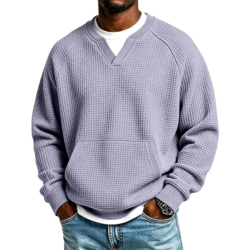 Lässiges Waffelstrick-Sweatshirt für Herren