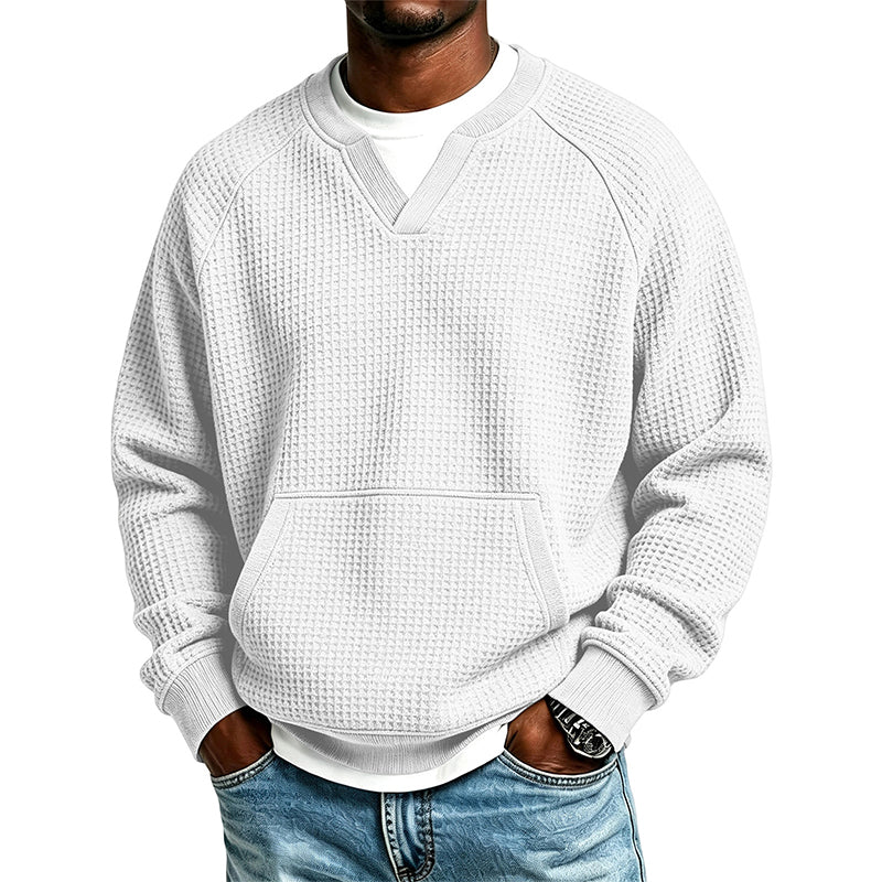 Lässiges Waffelstrick-Sweatshirt für Herren