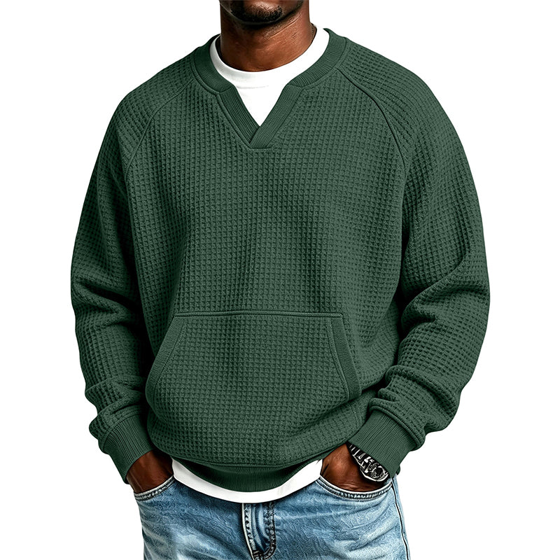 Lässiges Waffelstrick-Sweatshirt für Herren
