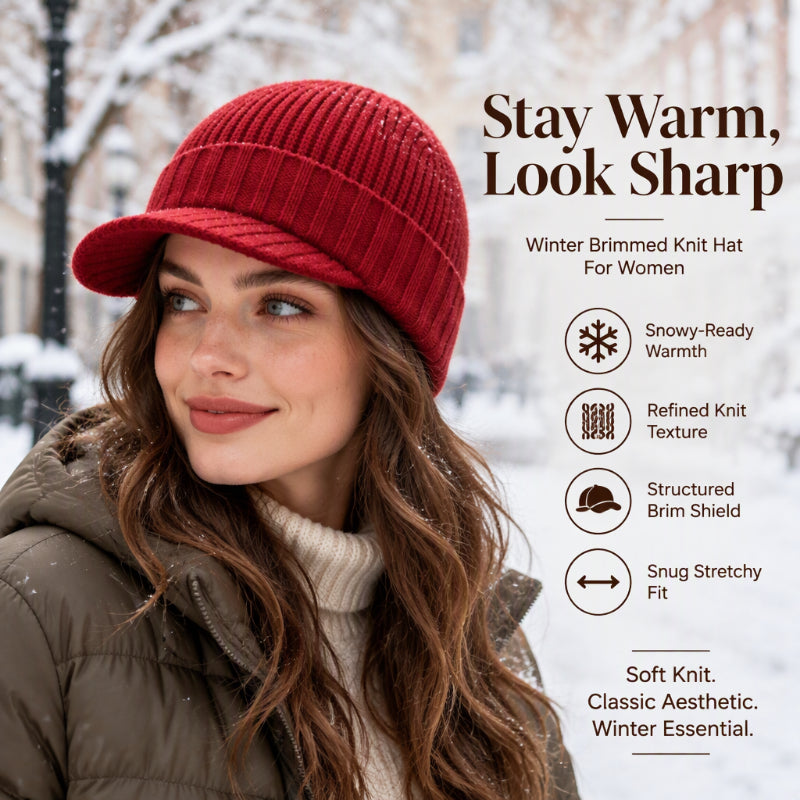 Unisex Warm Strickmütze mit Schirm