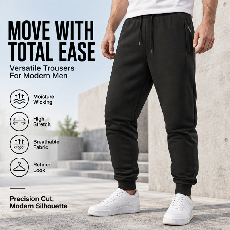 Warme Jogginghose für Herren mit Reißverschlusstaschen