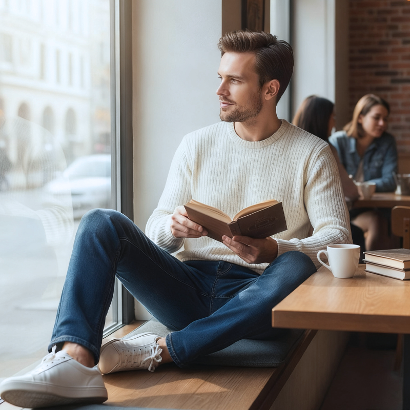 Gefütterte Gerade Bein Jeans für Herren