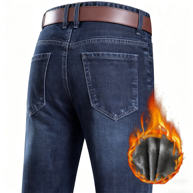 Gefütterte Gerade Bein Jeans für Herren