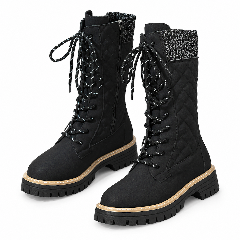 Damen-Stiefeletten mit runder Zehenpartie, Plateau und dicker Sohle, in Übergröße für den Herbst
